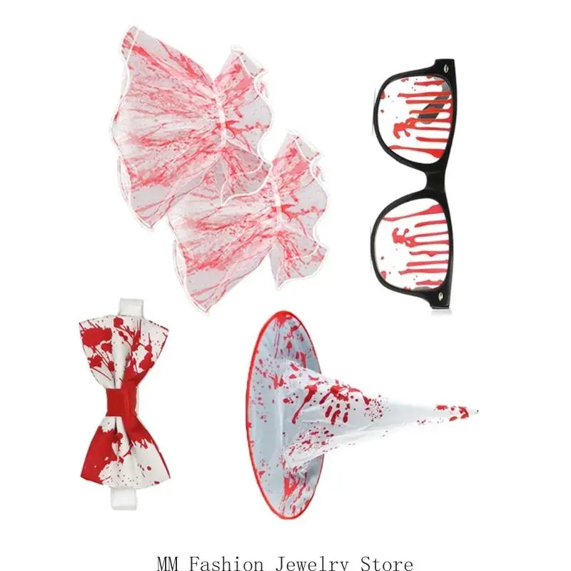 مجموعة إكسسوارات الهالوين المرعبة الواقعية من D0UB لحفلات أزياء الرعب والمكياج المخيف #4