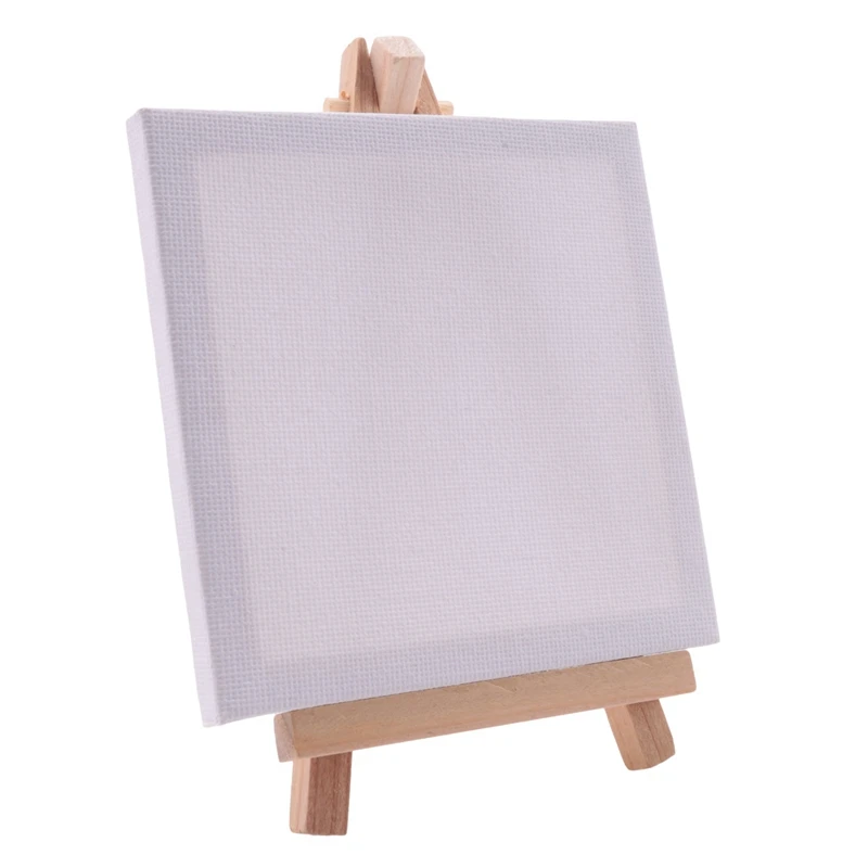 アーティストのためのミニキャンバス描画クラフトセット、小さなテーブルイーゼル、DIY絵画ギフト、10セット