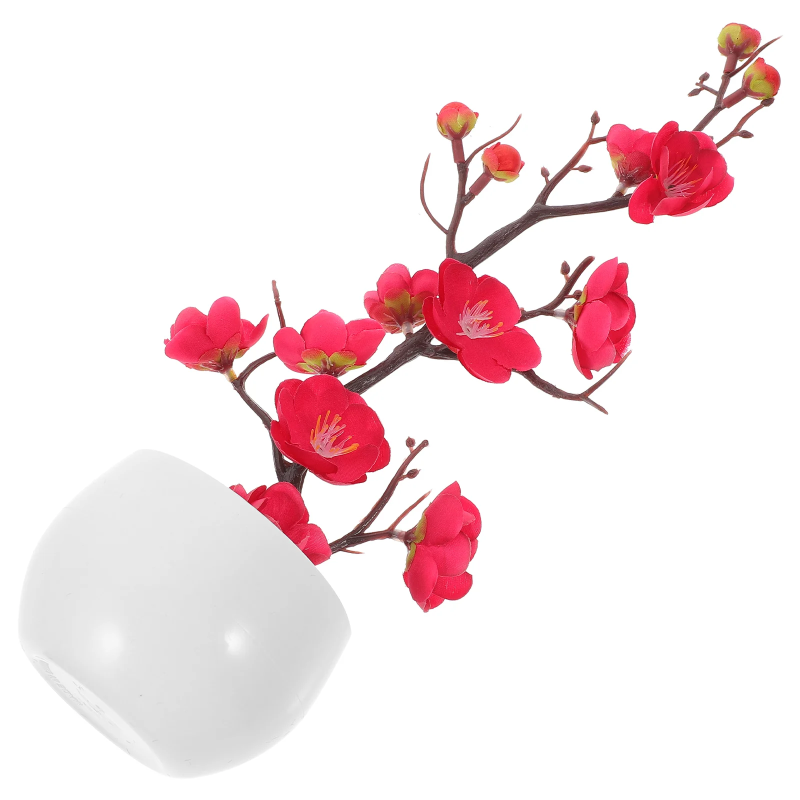 

Artificial Potted Plum Blossom High RealismFade Resistant Easy Arrange Home Office Decor Artificial Flowers Indoor Stems Bunches
