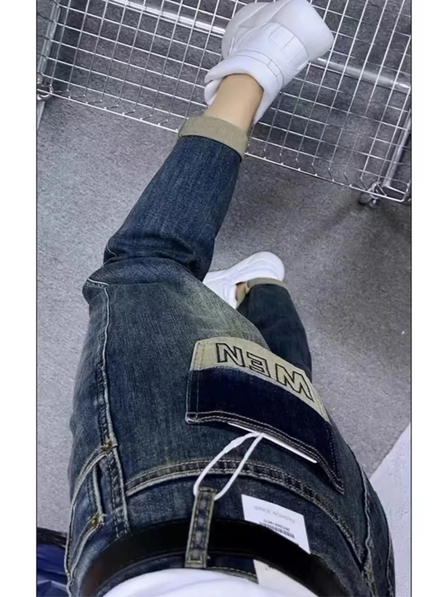 

Джинсы женские с высокой талией, прямые, из денима, больших размеров, эластичные, в стиле «гарлен», утягивающие, длиной до щиколотки, в стиле «папины брюки», шаровары