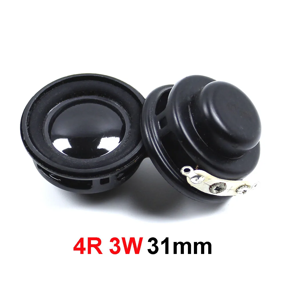 2 Pcs Speaker Horn 4R 3W 31mm Diameter 4CM 4 Ohms 3 Watt Mini Amplifier Rubber Gasket Loudspeaker Speaker mini pot bottom speake