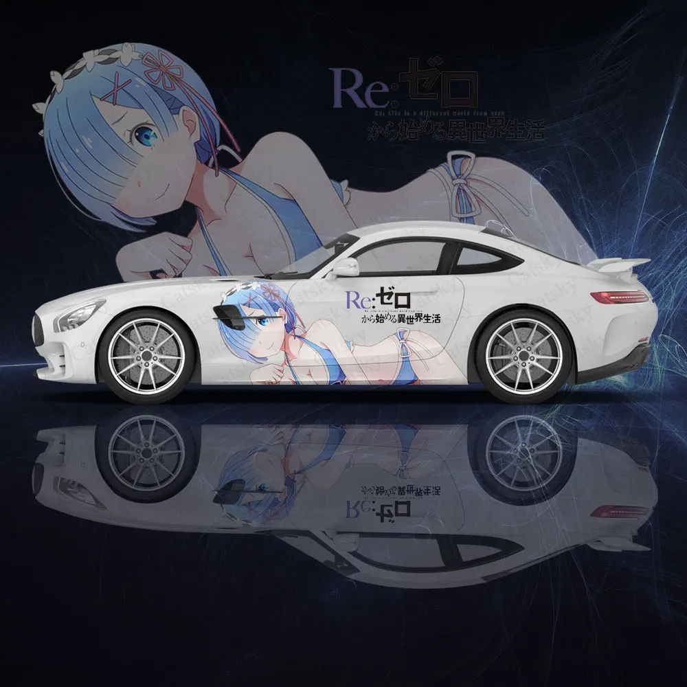 Japanese Anime Re:zero Sexy Girl 2pcs Car Sticker for Universal Large Car Decal Car Sticker for Univers Car Stickers Decoration