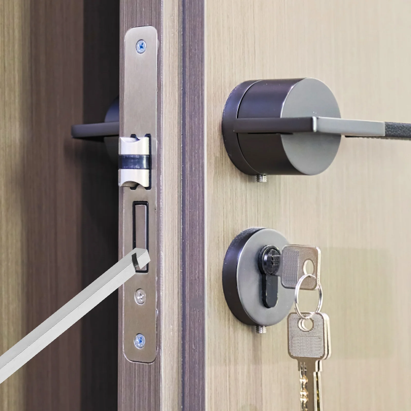 

AntiTheft Door Adjustment Wrench Hinge Gap Adjusting Strike Plate Silver Precision Multipurpose Home Renovation Repair Security