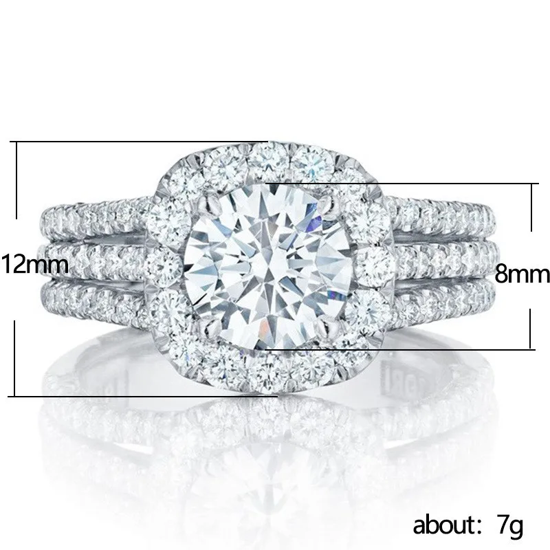 925 Sterling Silver Rings for Women AAA Cubic Zirconia Luxury Engagement Rings Fashion Wedding Party Jewelry
