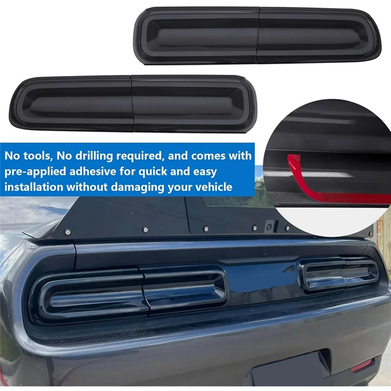 

High Quality Tail Light Covers 4Pcs Rear Guard Trim Kit Challenger Exterior Frame For 2015-2024 Dodge Challenger Accessories