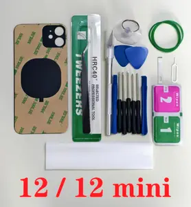 Bilashmart iPhone 12 Mini Back Glass Panel Battery Cover Replacement Parts Rear Door Housing Big Hole IPhone 12 mini With Tool kits