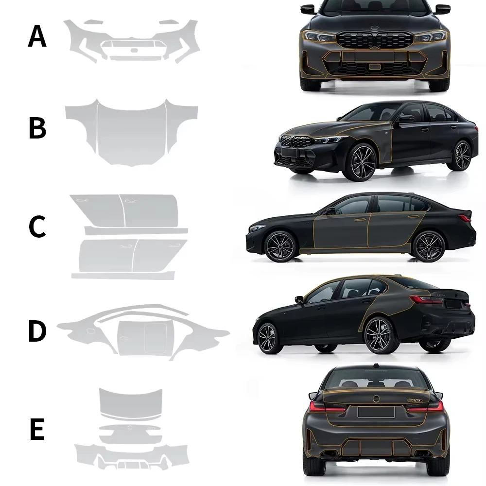 

For BMW 3 Series G20 2023 Pre TPU Paint Protection Film Self-Healing Clear Bra Pre-cut PPF Kit Car Body Anti-Scratch Resistant
