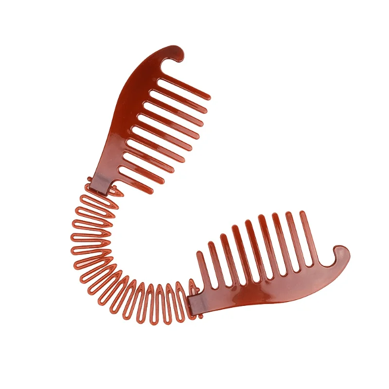 Double Teeth Interlocking Hair Claw Clip Plastic Spring Interlock Hair Barrettes Ponytail Holder Hair Styling Accessories