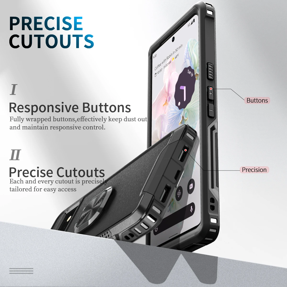 Pixel 6 Cases Heavy Duty Drop Protection Kickstand Rugged Shockproof/Dust Proof 3-Layer Phone Case For Google Pixel 6 Pro