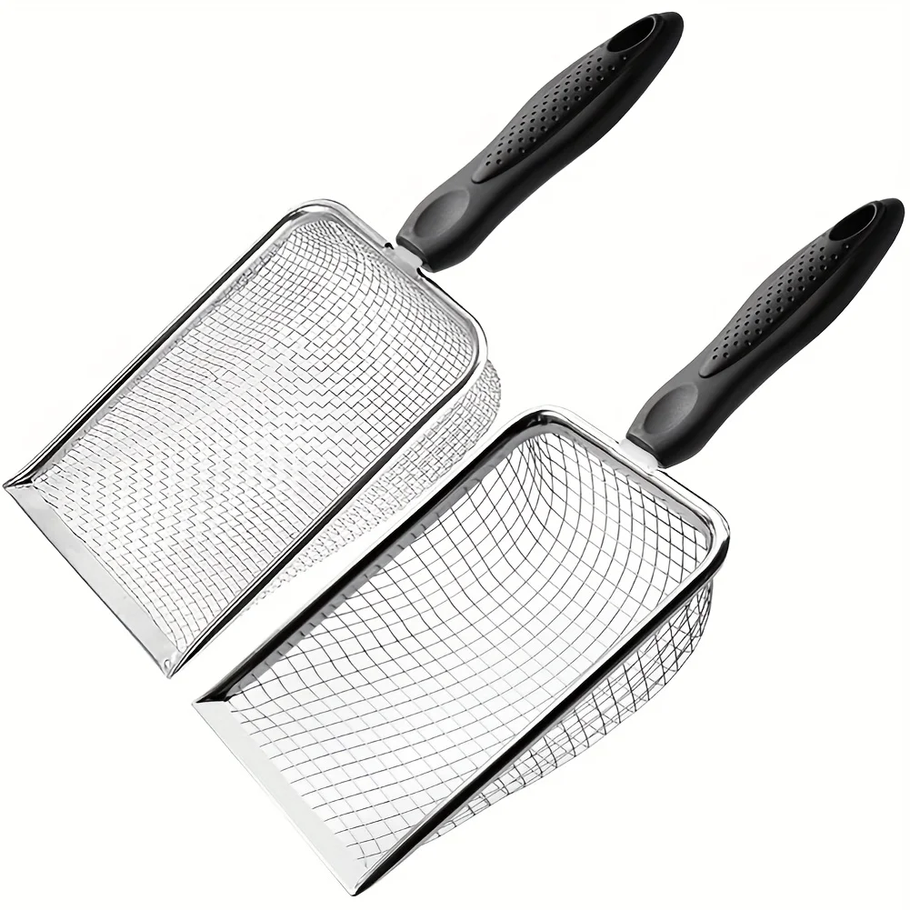 

Gardening Soil Sifter Pack of 2 with Handle 3.8mm/5mm Mesh for Sand Compost Rocks Dirt Ideal for Garden Sifting Shovel Work