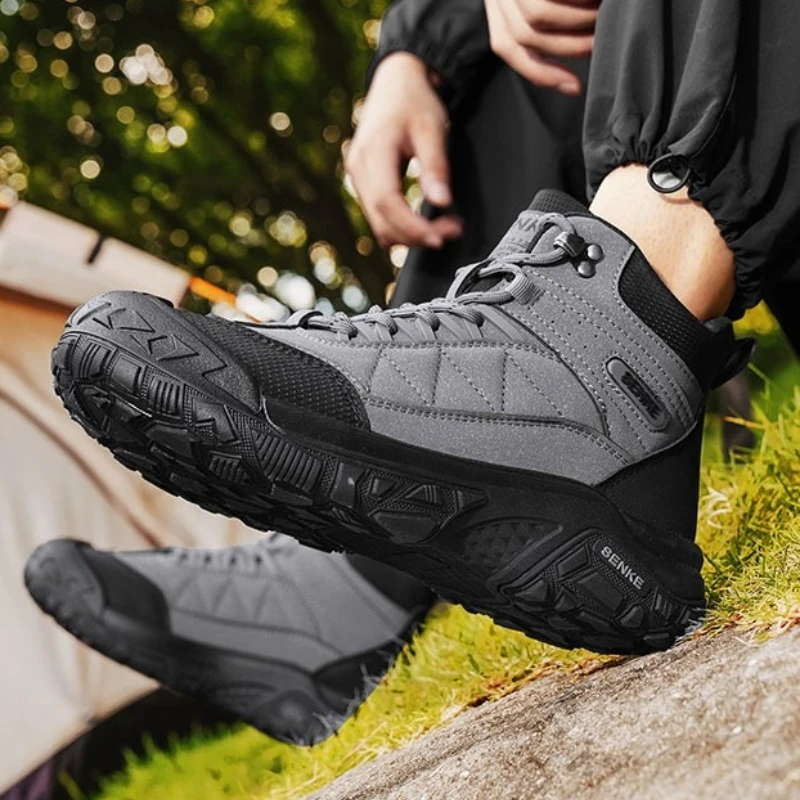 야외 하이킹 신발 스포티한 패셔너블 가죽 표면 트렌디한 모터사이클 캐주얼 전문 브랜드 디자인 암벽 등반 신발