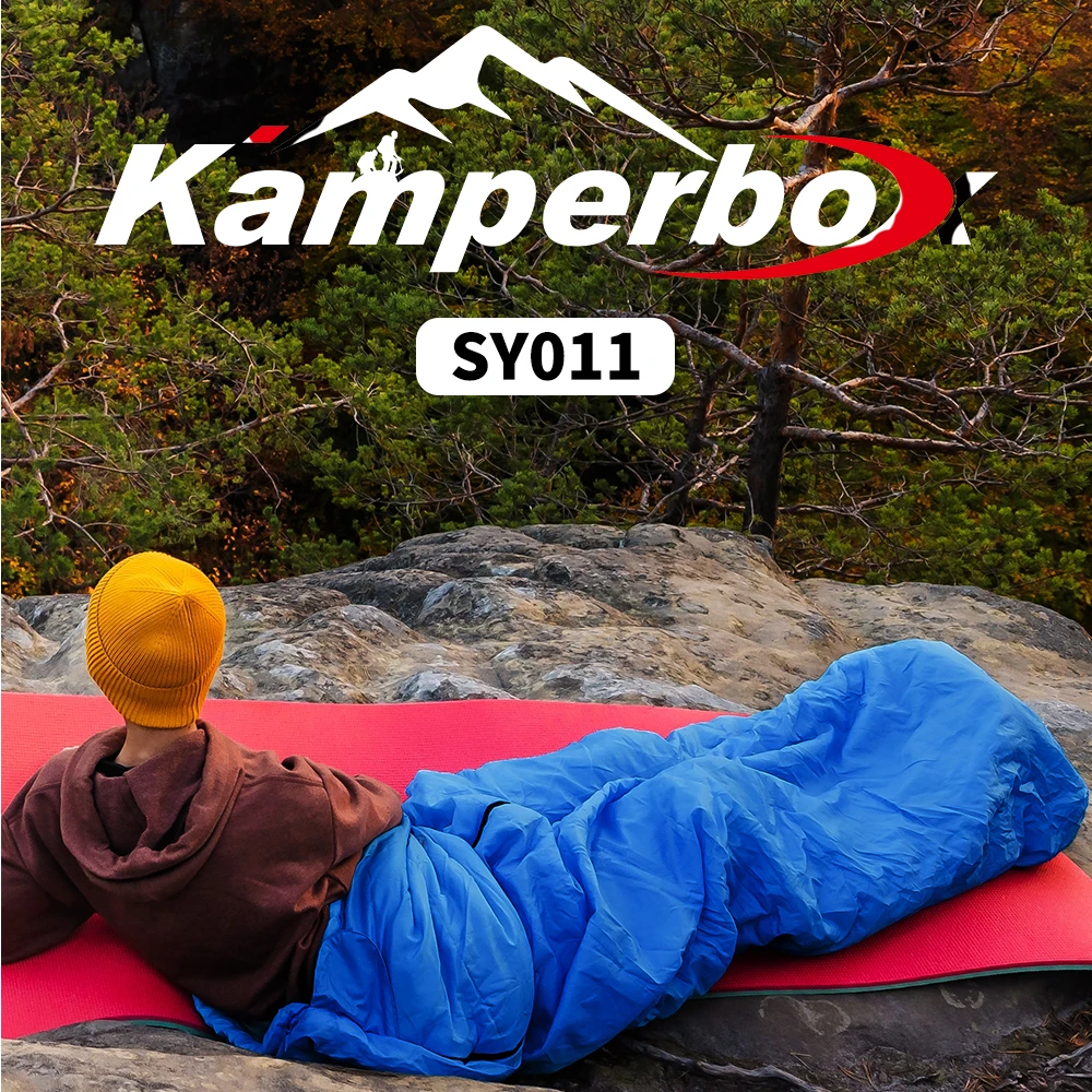 Kamperbox Cotton Sleeping Bag Camping Equipments Cotton Sleeping Bag Outdoor 3 Season Synthetic Sleeping Bag Ultralight Camping