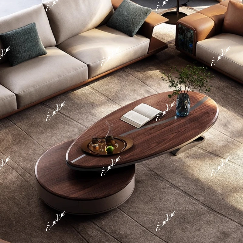 

Solid wood villa living room home light luxury creative leaf coffee table simple and modern