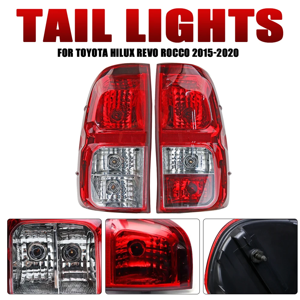 Left/Right Side Red Tail Lamp For Toyota Hilux Revo Rocco 2015- 2020 Rear Tail Light Brake Lamp with Wire Harne