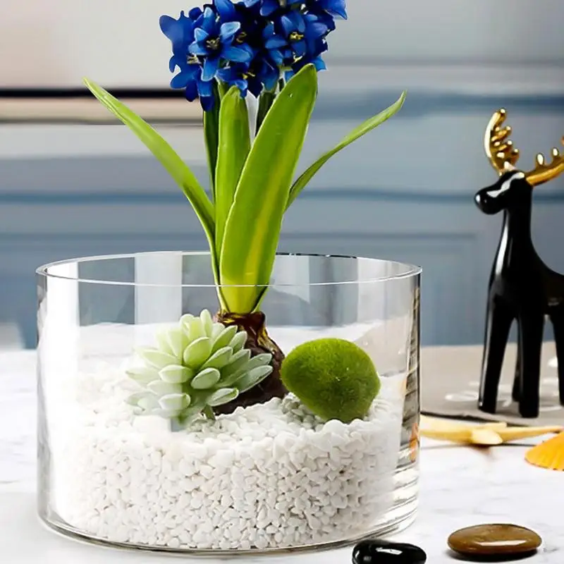 Modern Clear Flower Vase Acrylic Cylinder Floral Arrangements Vase Wedding Centerpieces Decorative Fish Tank Vases Home Decor