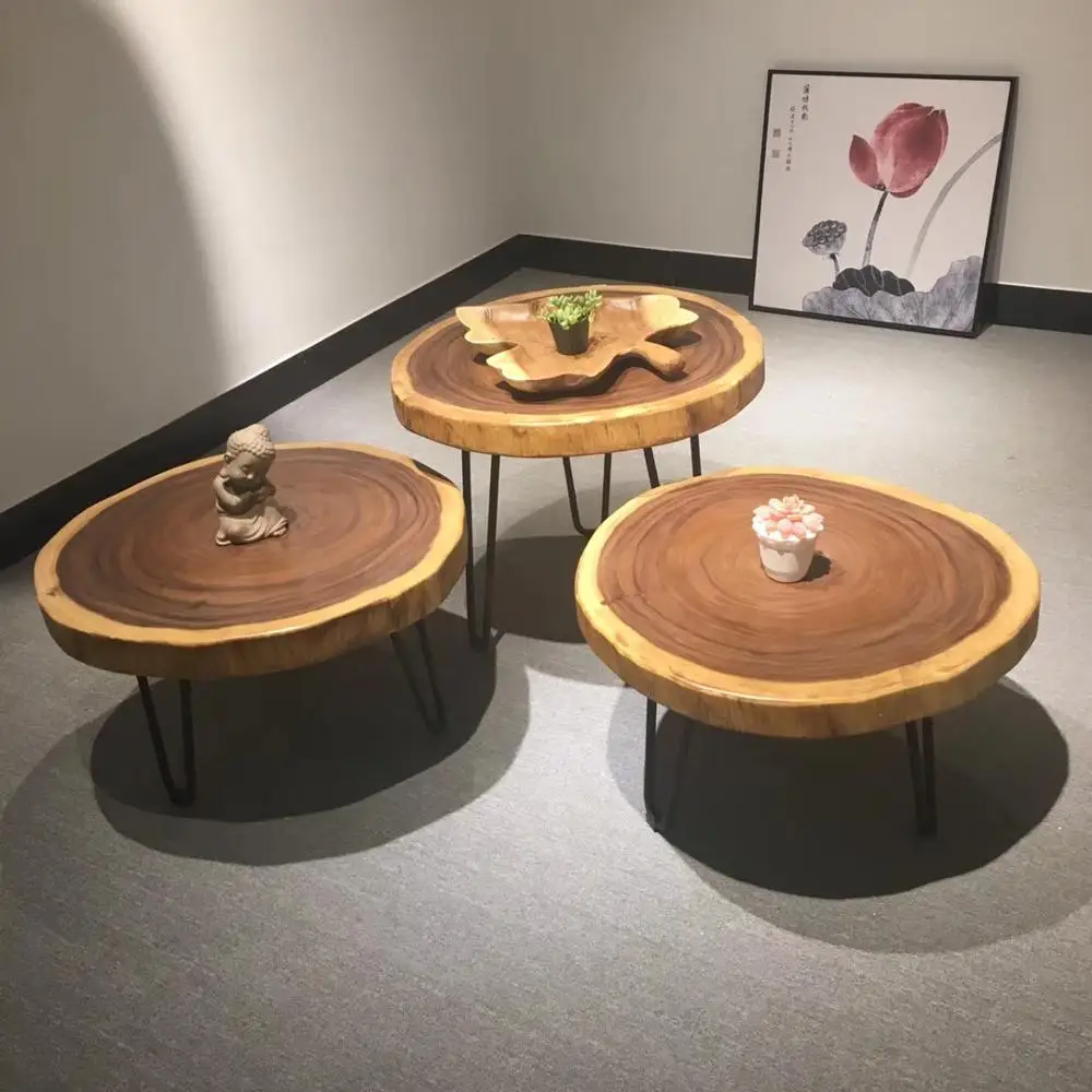 

Beautiful walnut wood Chinese tea table 80cm diameter round coffee table