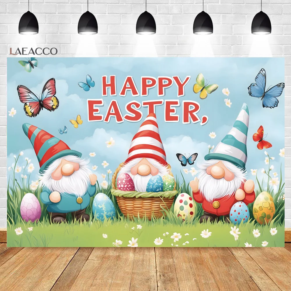 Selamat Paskah Latar Belakang Fotografi Warna Kebangkitan Telur Jenggot Putih Kakek Kupu-kupu Terbang Dekorasi Pesta Potret Alat Peraga Foto