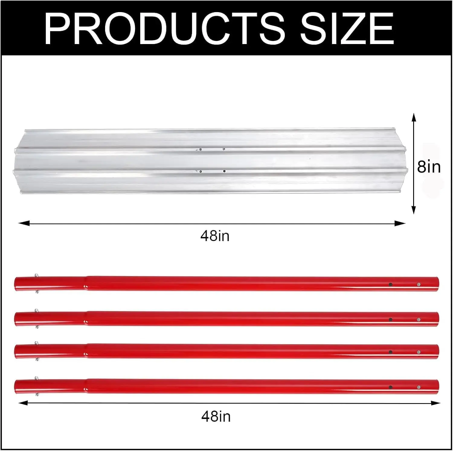 مجموعة أدوات تعويم الثور الخرساني مقاس 48 × 8 بوصة أدوات مجرفة أسمنتية، أدوات تشطيب الخرسانة من سبائك الألومنيوم والمغنيسيوم مع دعامة تعويم الثور
