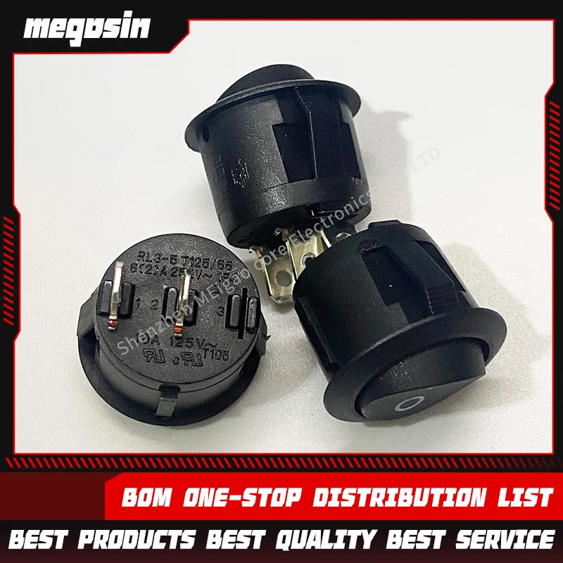 5PCS/LOT Circular boar-shaped switch RL3-5 two-pin two-position 20mm lift plate power switch