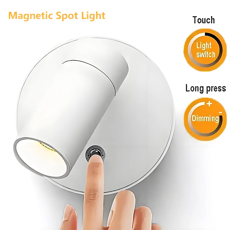 Wireless Magnetic LED Wall Light Motion Sensor Spotlight 3 Color Temperature LED Lamp for Corridor Plant Art Display