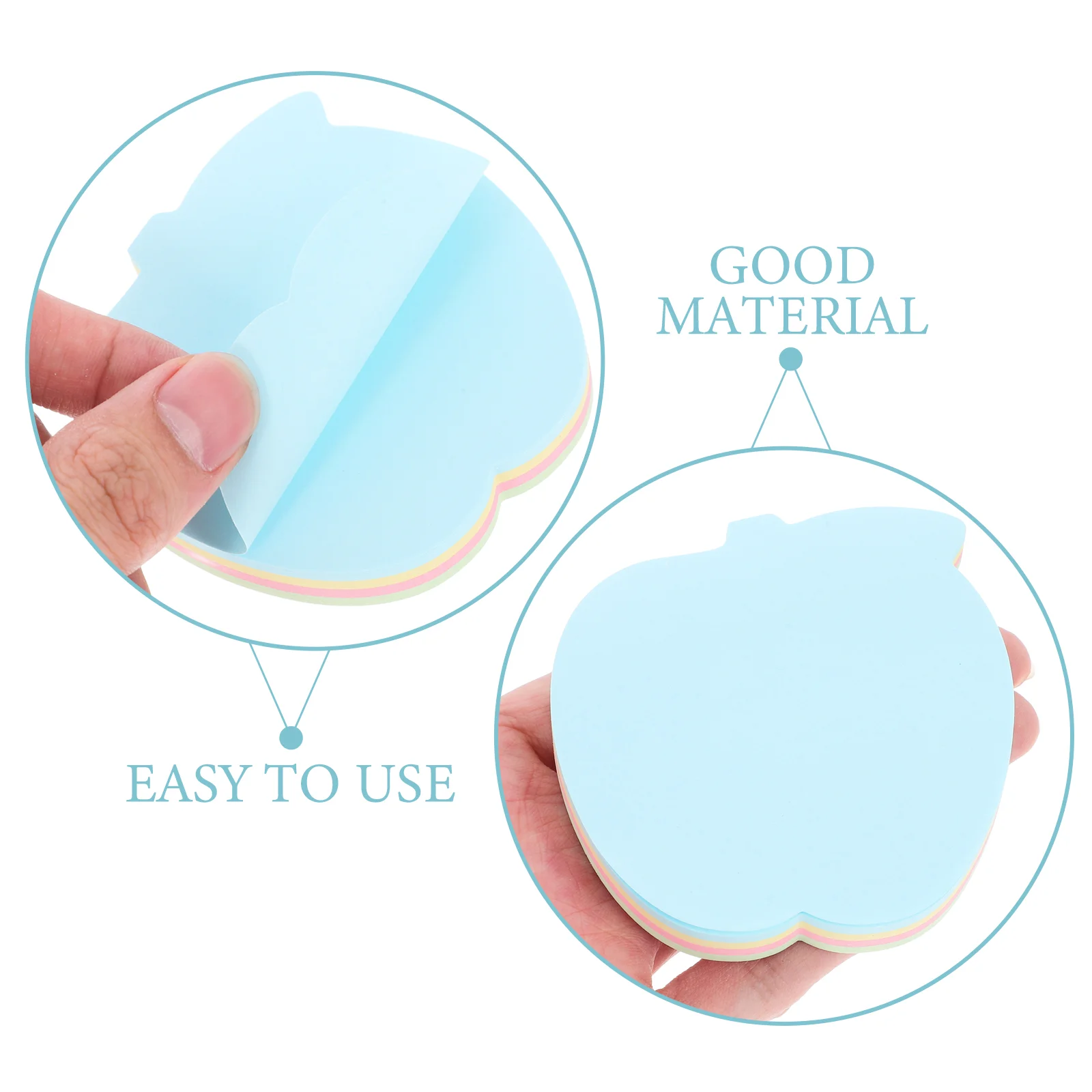 Portable Sticky Notes Paper Self-adhesive Reminder Pads Apple Shape Notepads Blank Scratch