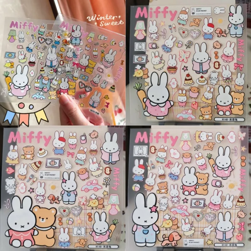 Miffy. Rabbit Cartoon Cute Stickers Flat Waterproof DIY Water Cup Hand Account Stickers