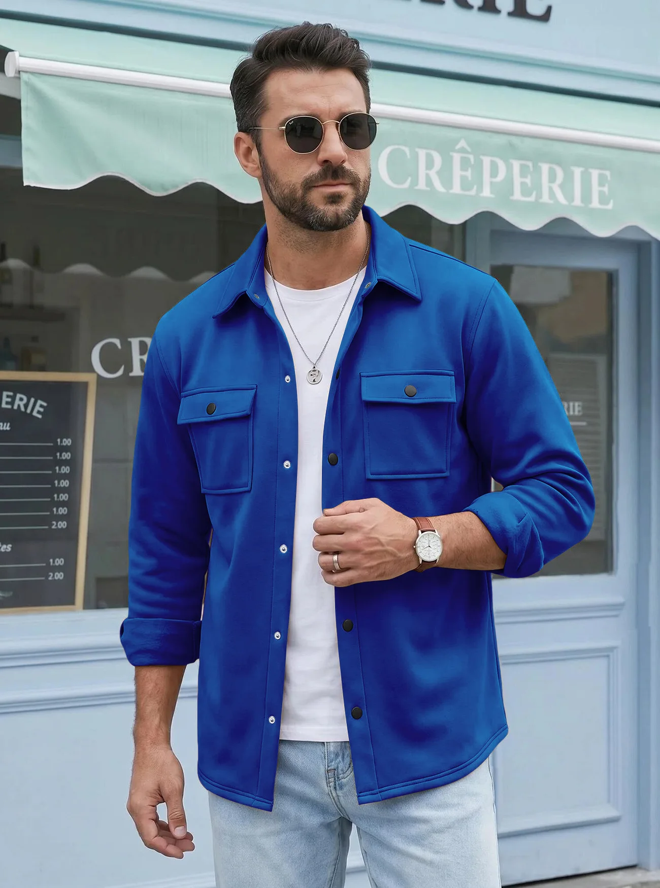 Spring Autumn Men Solid Lapel Cargo Jacket Multi Pockets Slim Long Sleeve Coat Commuter Outdoor Casual Male Outerwear Tops