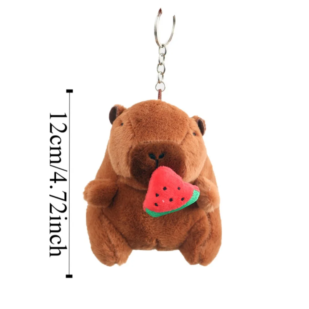 Pullable Capybara Plush Pendant Ice Cream Radish Capybara Plush Keyring Strawberry Watermelon Capybara Plushie Doll