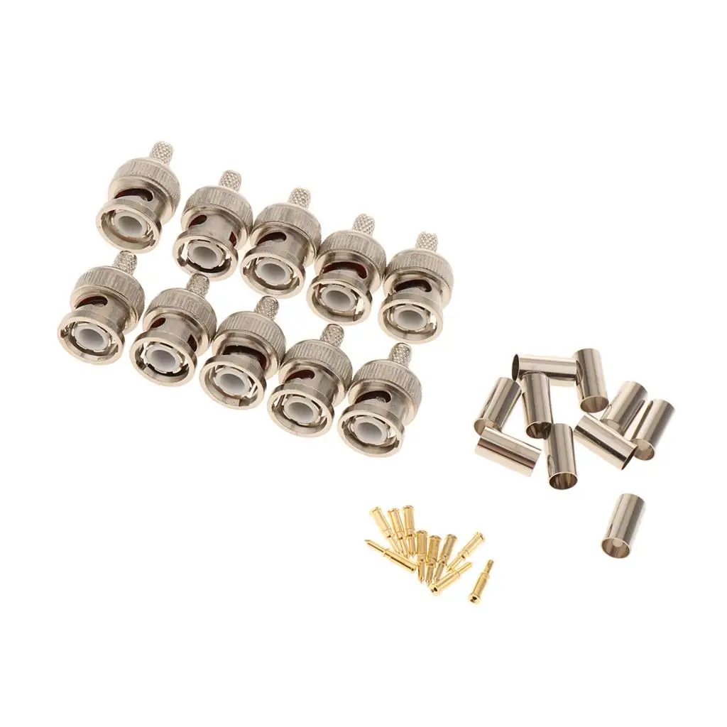 Connectors Male Crimp Coaxial Connector RG58 Pack of 10 Pieces