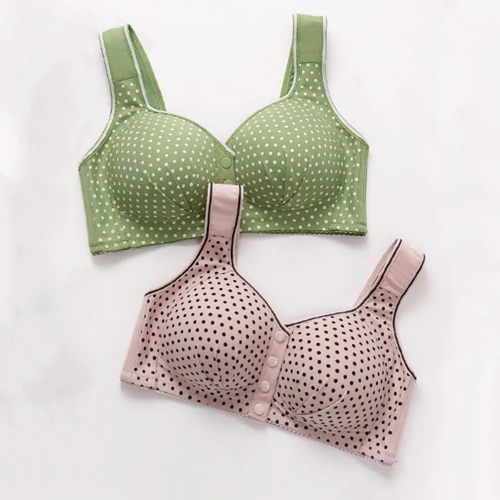 

Vest Style Women's Underwear 3/4 Cup Comfortable Summer Wireless Bra Breathable Adjustable Floral Printed Underwear Elderly