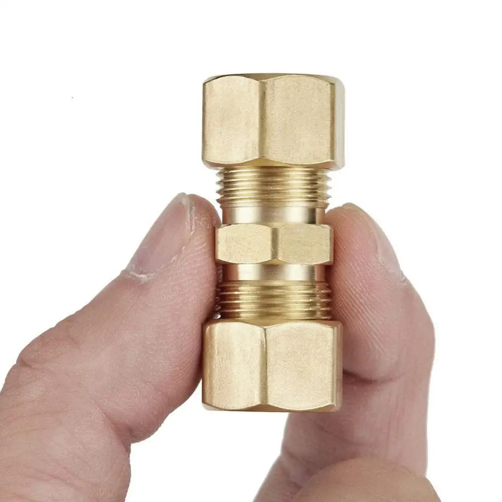 Brass Compression Fitting Straight Union Connector For 3/16\