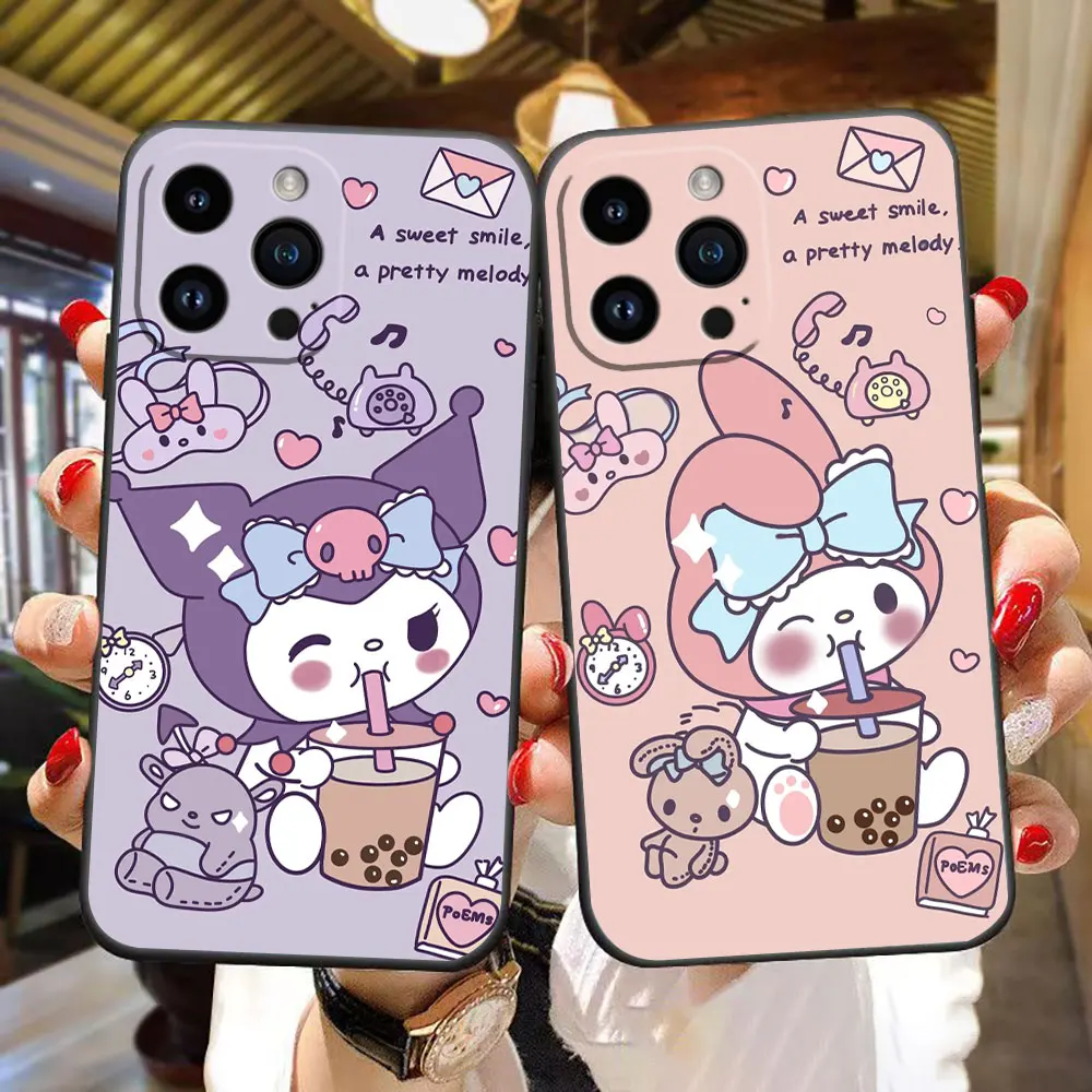 S-Sanrio K-Kuromi My Melody Phone Case For iphone Apple 15 14 13 12 11 Pro XS Max Mini X SE 2020 2022 8 7 Case Funda Coque Shell