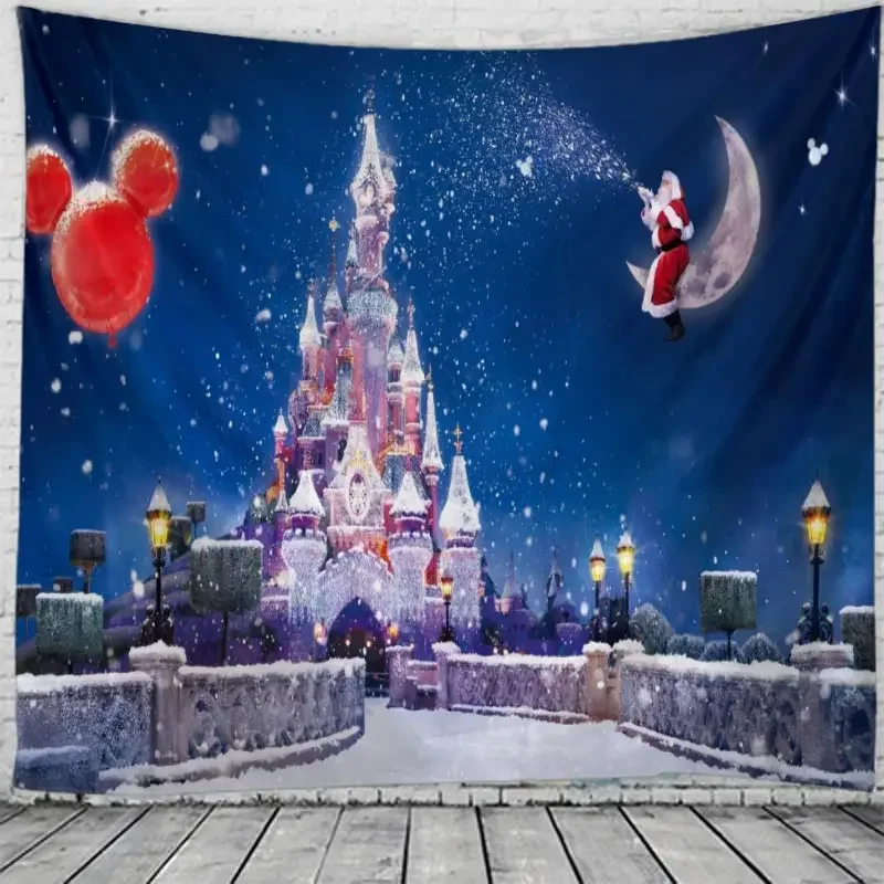 tapestry christmas wall hanging christmas night home decor christmas castle print tapestry large tapestry