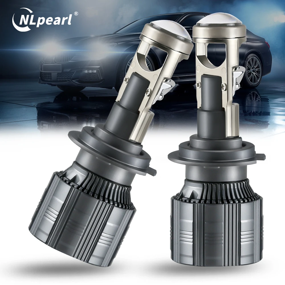 

NLpearl 40000LM CANBUS Car LED Headlights H4 H7 LED Projector Lens Bulbs With Fan For Car Motorcycle Fog Lights LHD 100W 12V 24V