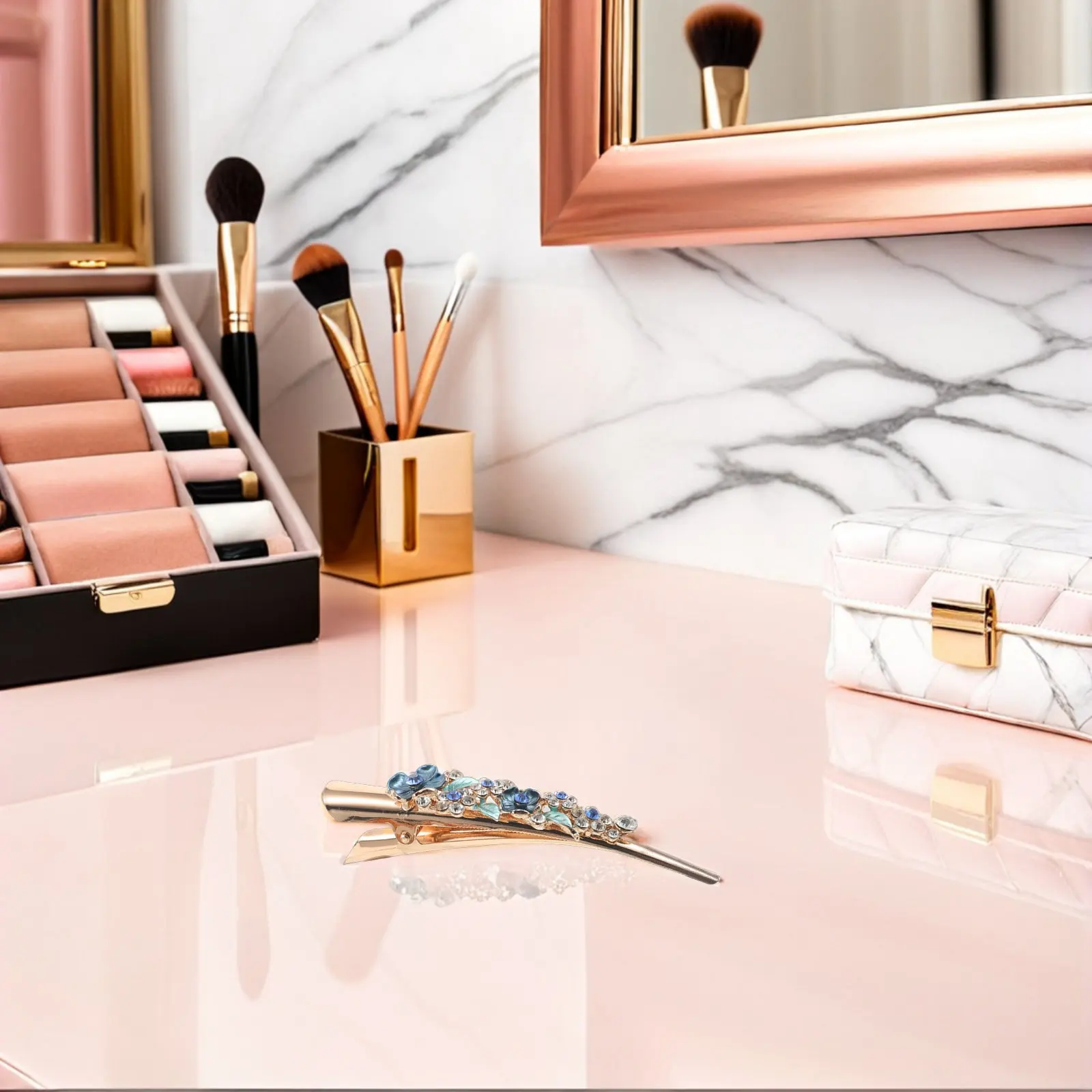 

4Pcs Flower Hair Clips Floral Metal Alligator Clips Vintage Decorative Barrettes for Women Parties Casual Stylish Hair