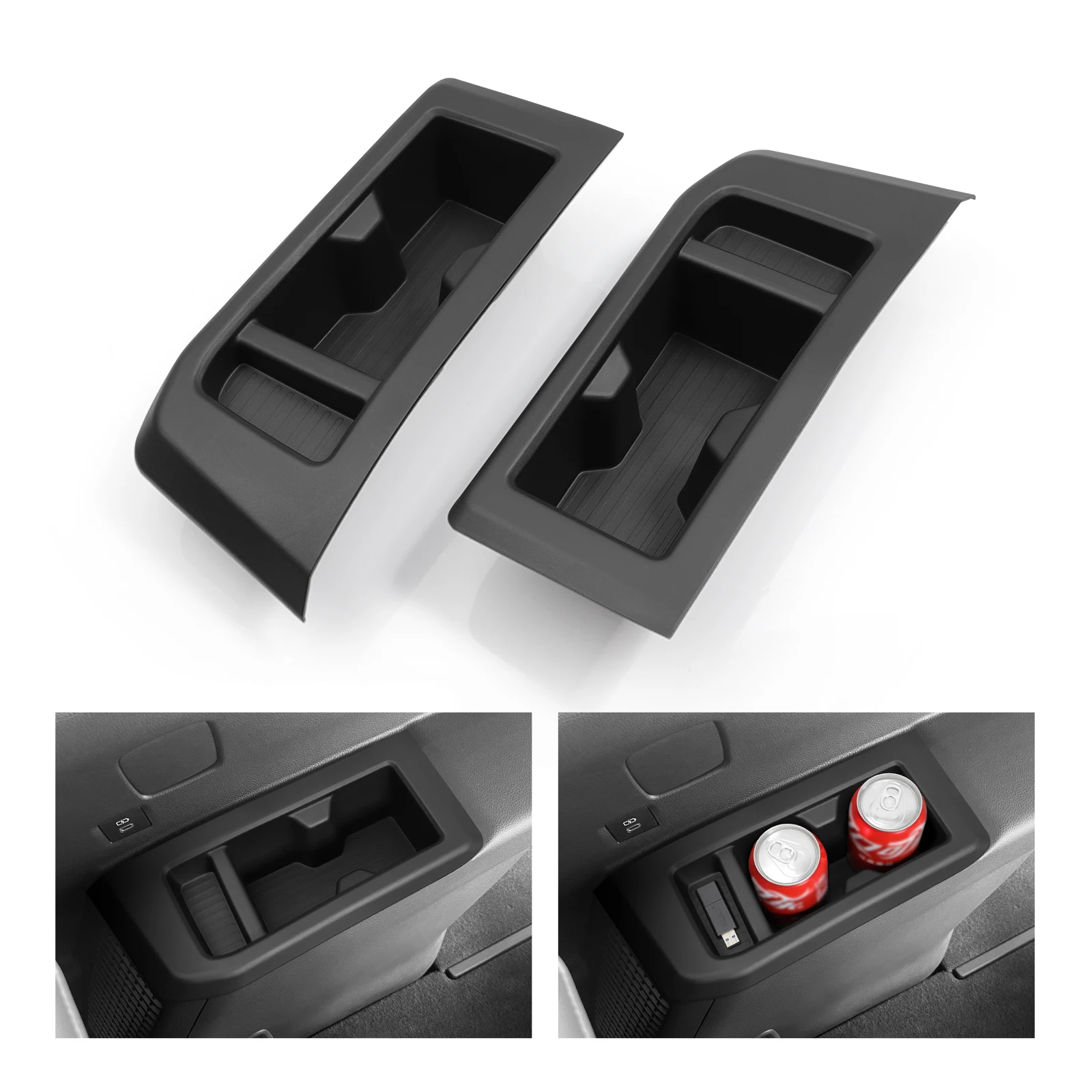 ZUNDUO for Toyota Land Cruiser Prado 2024 250 J250 LC250 7seat Third Row Water Cup Holder Storage Box Shock-Absorbing Tray