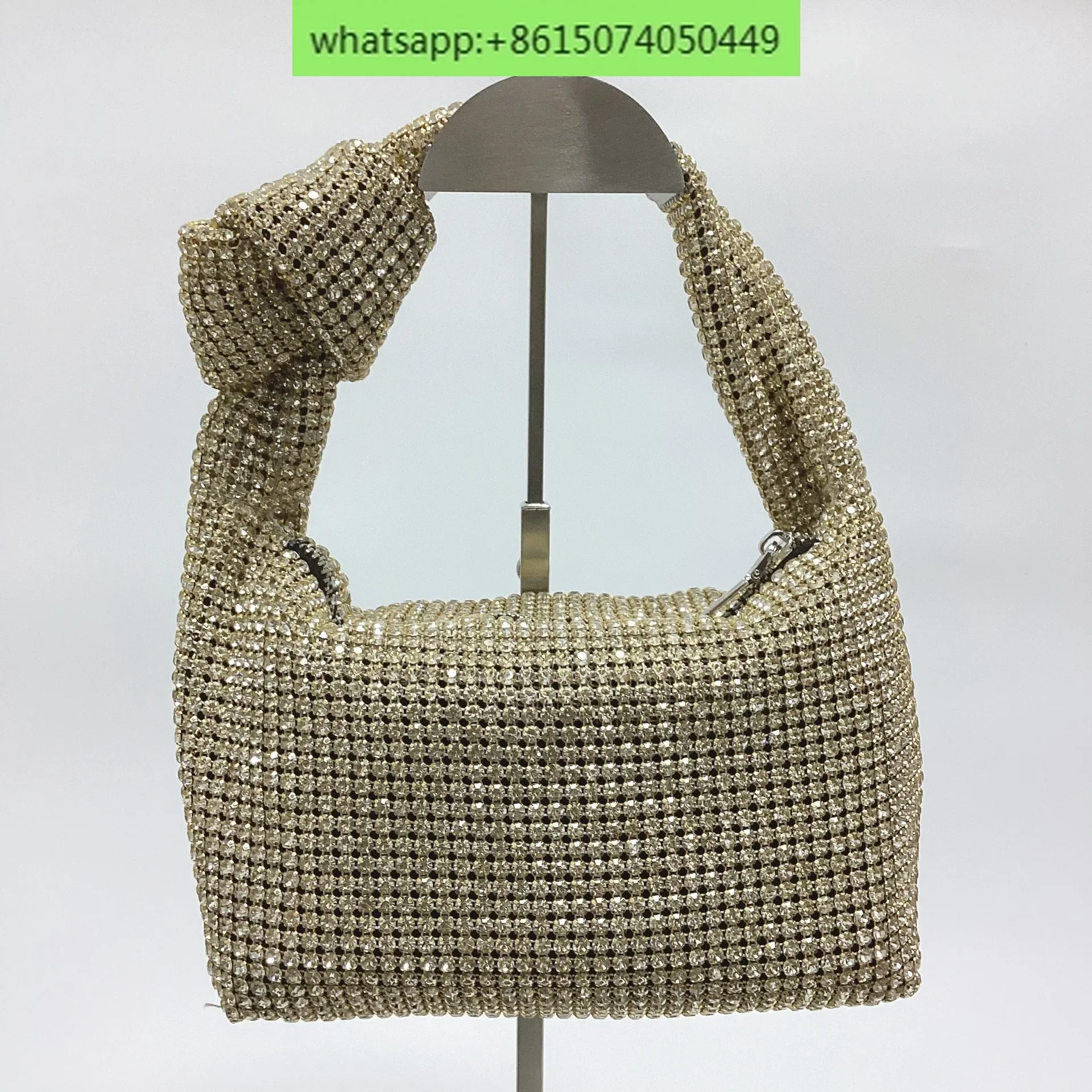 

A rhinestone full of diamonds hand-held knotted square bag full of diamonds and diamonds for dinner hand-held women's bags