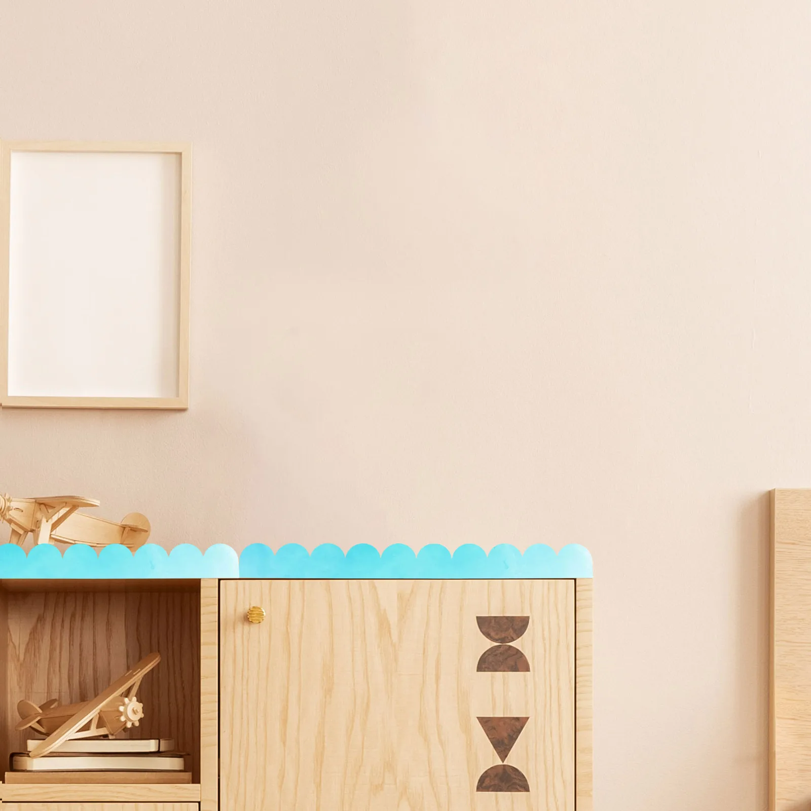 

12 PCS Fan-shaped Wooden Border DIY Cabinet Trim Decorative Shelf Moulding Frame Edge Strips