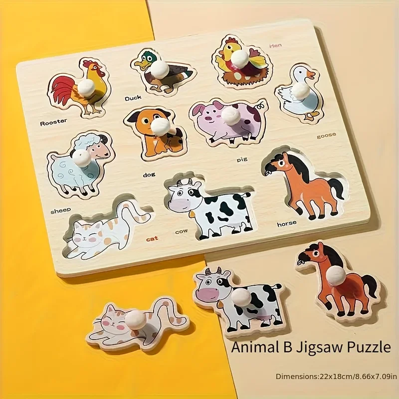 

Детская ручная доска-головоломка — деревянная игрушка Монтессори для малышей, раннее познание и развитие моторики