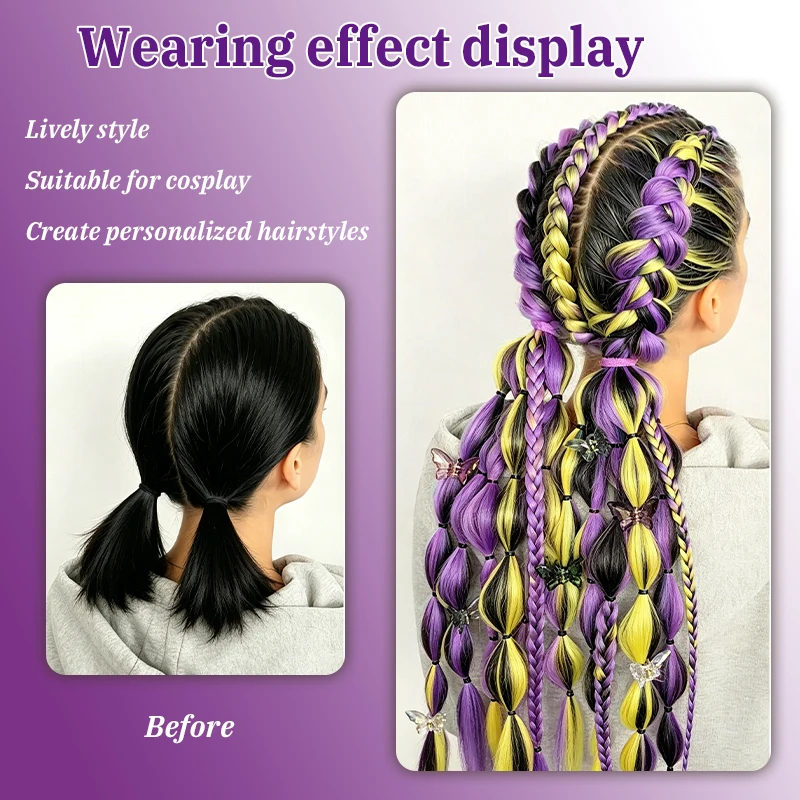 Synthetic Long Braided Ponytail Wig with Elastic Headband