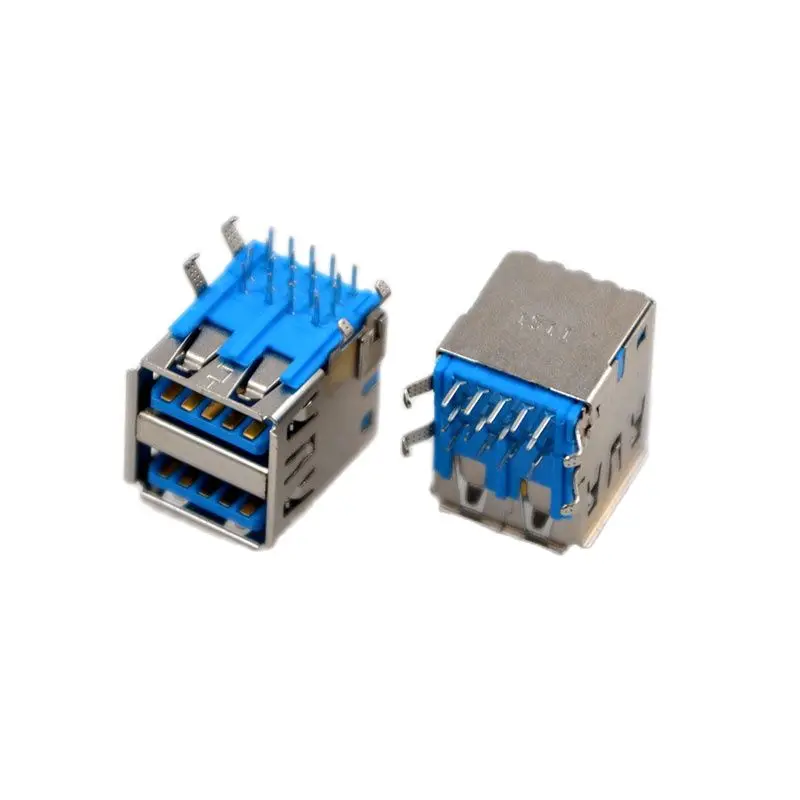 Imagem -05 - Interface de Soquete Usb 3.0 Duplo Conector Fêmea 90 Graus tipo a Pcb Novo Especial Atacado 100 Pcs