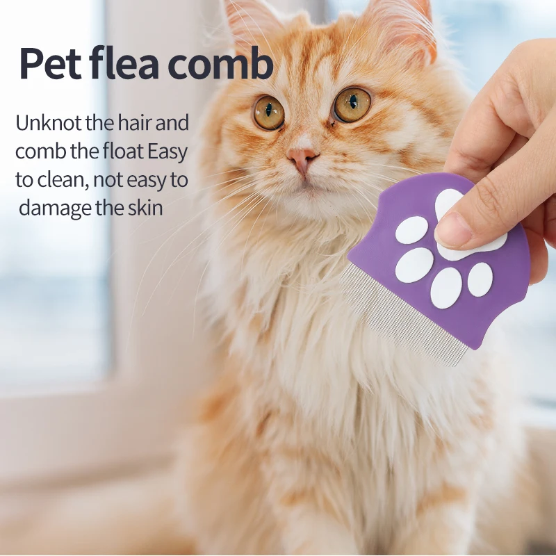 Pet Face Detail Comb Dense Teeth Rounded Needles Knotting Remove Floating Hair Flea Removal Dog Cat Comb