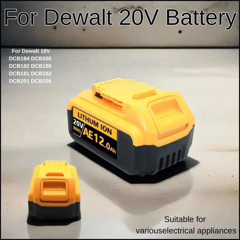 Batterie au lithium aste pour outils électriques Dewalt, accessoires pour outils électriques, remplace DCB200, DCB184, 18V, 20V