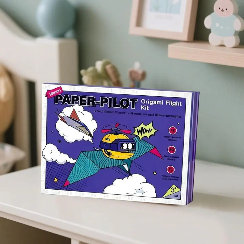 Handgefertigtes Papierflugzeug Origami Kunst Lernen Faltflugzeug Origami Set Cartoon 3D Vielseitiges Papierflugzeug Jungen Baby Mädchen