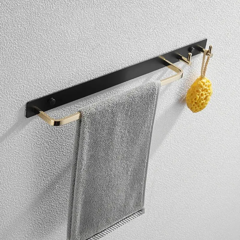 Gold/Black Gold Bathroom Towel Bar Brass Shower Wall Hanging Towel Rack Toilet Bath Towel Rack Rack Towel Hanger Hook Chrome