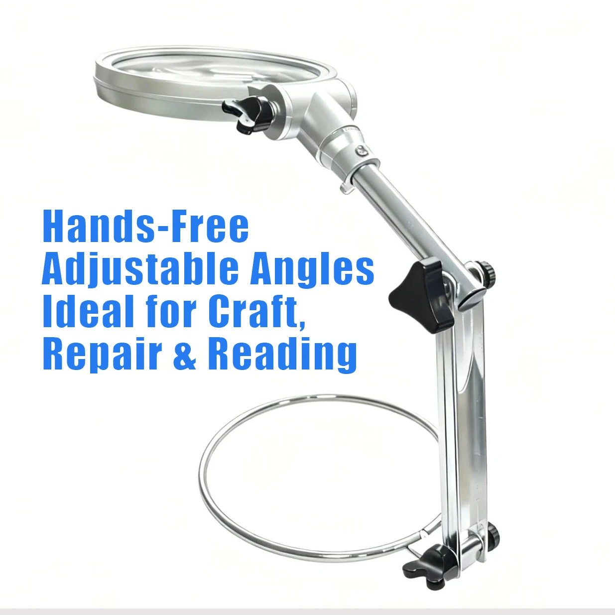 

2.5/5x 130mm Magnifying Lamp with Foldable Stand for Reading, Sewing, Jewelry Making, Cross Stitch Material: ABS+PMMA+metal