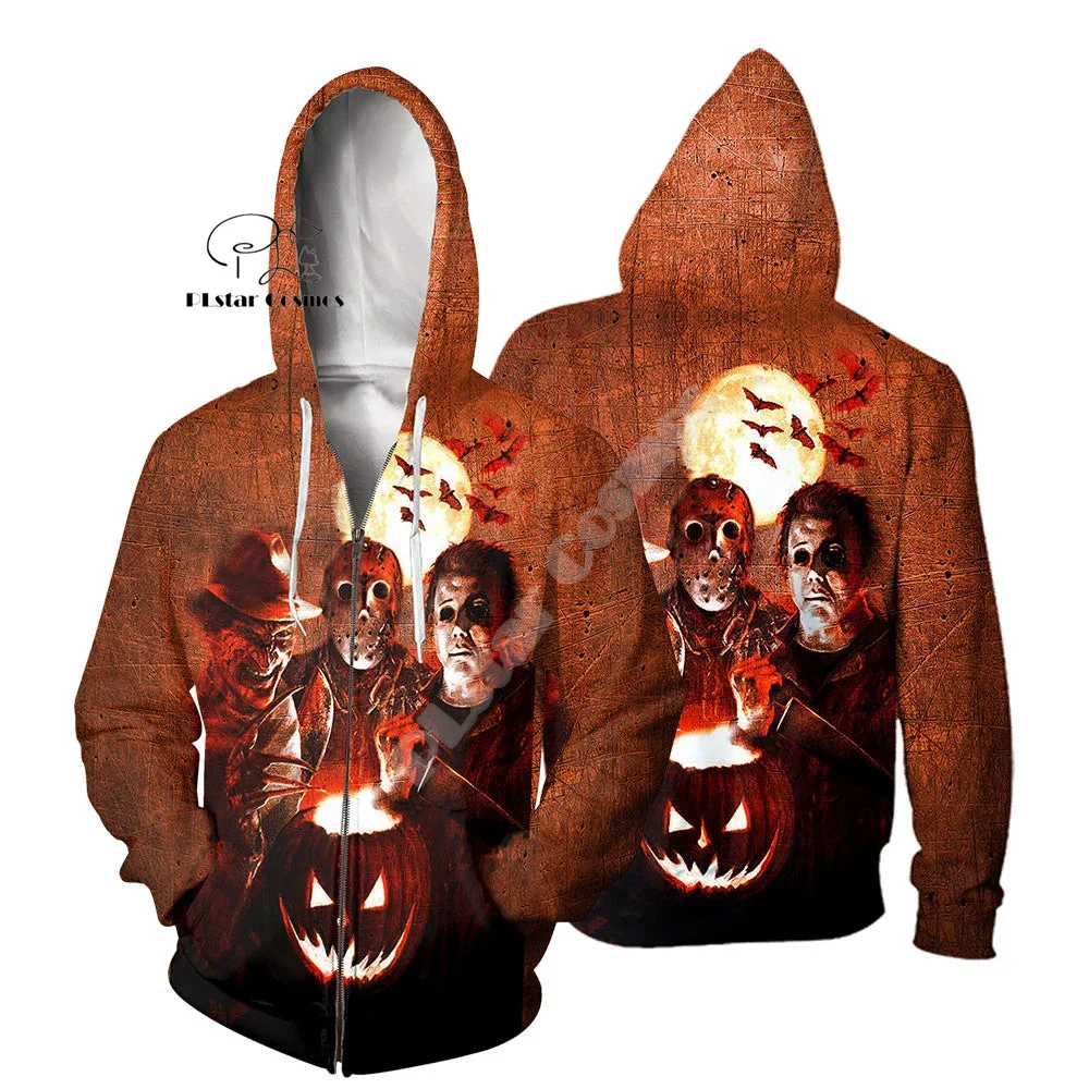 Cosplay Halloween Horror Terror Film Michael Myers Vintage Retro Graffiti 3dprint Pullover Streetwear Freizeit jacke Hoodies n17