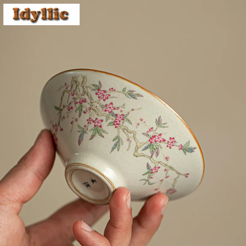 

2 шт./лот Ru Kiln Douli Teacup Роскошная чайная чаша Чайная чашка Набор чайных чашек Чашка для медитации Чашки Chazhan Master Аксессуары для кафе 85 мл