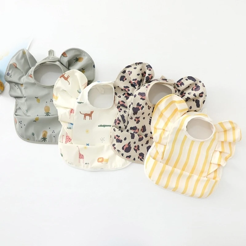 

Мягкие детские нагрудники с карманами, обеденный нагрудник, водонепроницаемый, легко чистится, быстросохнущий стиль INS, модные детские нагрудники для малышей, халат