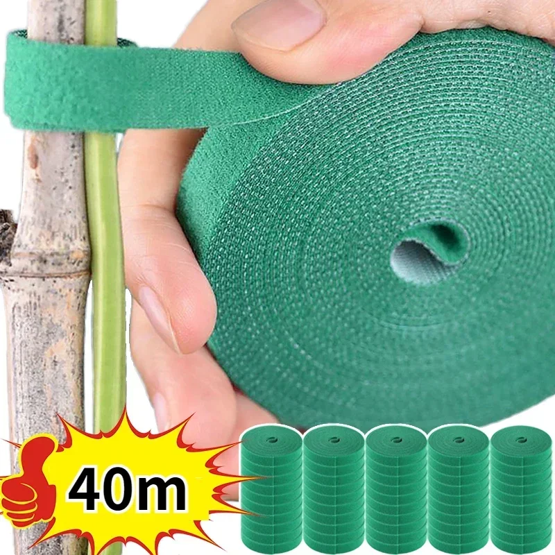 Plant Nylon Cable Tie Green Self Adhesive Adjustable Plants Hook Loop Support Garden Twine Bandage Reusable Fastener Tape Strips